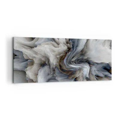 Cuadro sobre lienzo - Impresión de Imagen - Piedra y flor - 100x40 cm