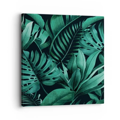 Cuadro sobre lienzo - Impresión de Imagen - Profundidad del verde tropical - 40x40 cm