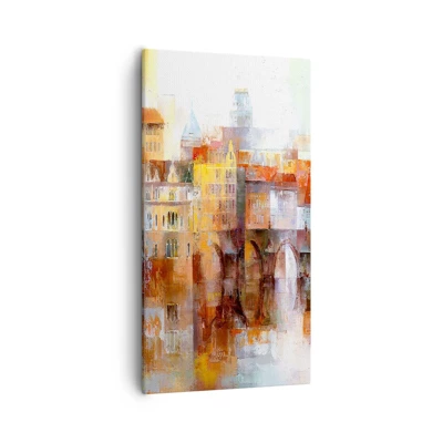 Cuadro sobre lienzo - Impresión de Imagen - Puente y ciudad - 55x100 cm