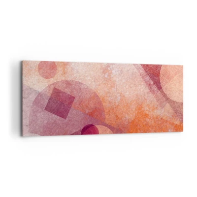Cuadro sobre lienzo - Impresión de Imagen - Transformaciones geométricas en rosa - 100x40 cm