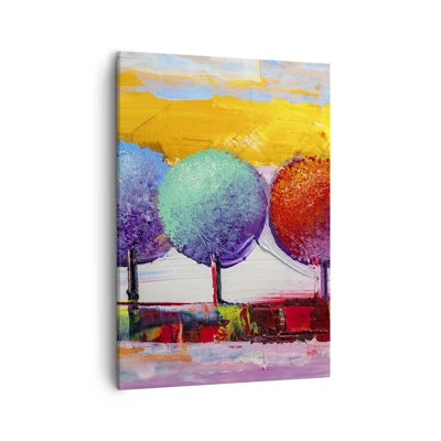 Cuadro sobre lienzo - Impresión de Imagen - Tres árboles coloridos - 50x70 cm