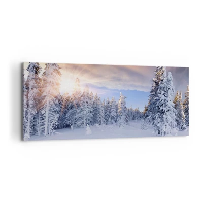Cuadro sobre lienzo - Impresión de Imagen - Un espectáculo de naturaleza nevada - 120x50 cm