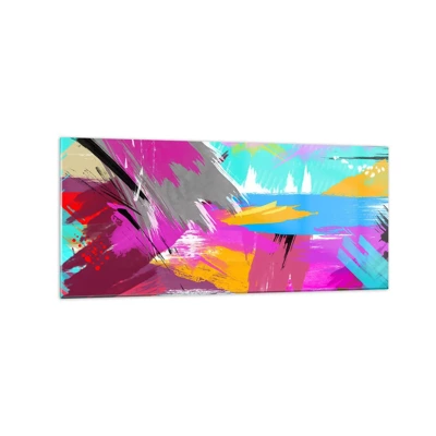Cuadro sobre vidrio - Impresiones sobre Vidrio - Abstracción colorida - 120x50 cm