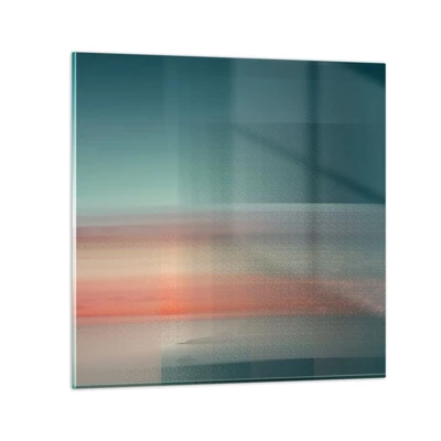 Cuadro sobre vidrio - Impresiones sobre Vidrio - Abstracción: ondas de luz - 60x60 cm