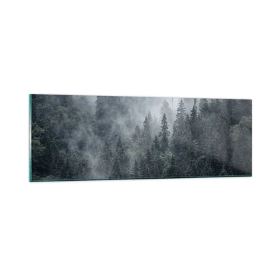 Cuadro sobre vidrio - Impresiones sobre Vidrio - Amanecer en el bosque - 90x30 cm
