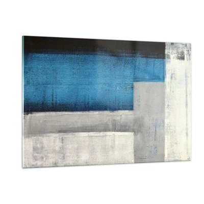 Cuadro sobre vidrio - Impresiones sobre Vidrio - Composición poética de gris y azul - 120x80 cm