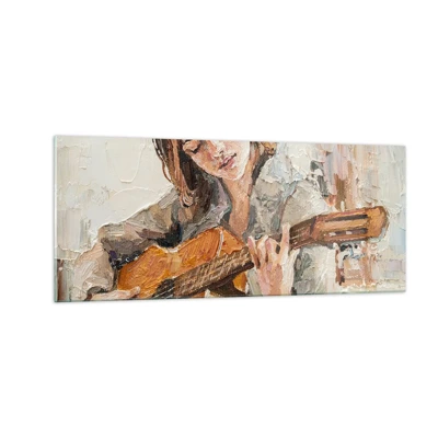 Cuadro sobre vidrio - Impresiones sobre Vidrio - Concierto de guitarra y corazón joven - 100x40 cm