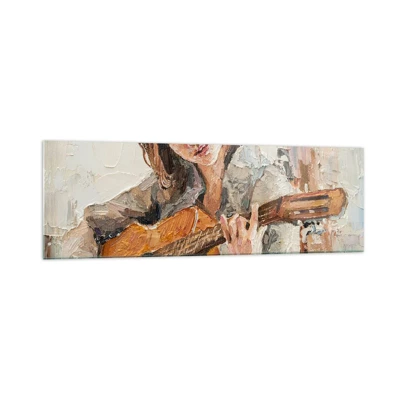 Cuadro sobre vidrio - Impresiones sobre Vidrio - Concierto de guitarra y corazón joven - 160x50 cm