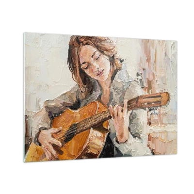 Cuadro sobre vidrio - Impresiones sobre Vidrio - Concierto de guitarra y corazón joven - 70x50 cm