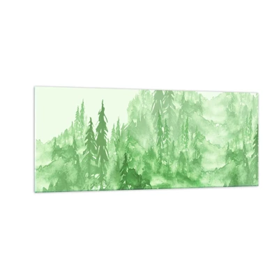 Cuadro sobre vidrio - Impresiones sobre Vidrio - Difuminado con niebla verde - 100x40 cm