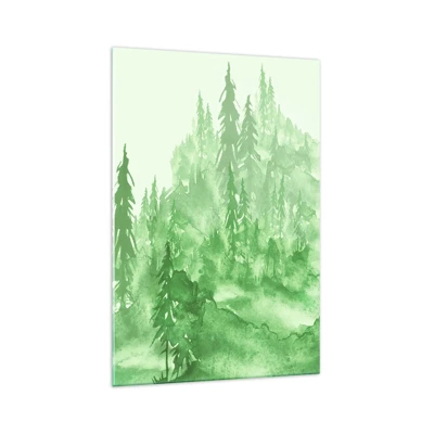 Cuadro sobre vidrio - Impresiones sobre Vidrio - Difuminado con niebla verde - 70x100 cm