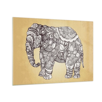 Cuadro sobre vidrio - Impresiones sobre Vidrio - El elefante decorado - 70x50 cm