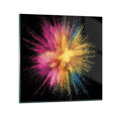 Cuadro sobre vidrio - Impresiones sobre Vidrio - El nacimiento de los colores - 70x70 cm