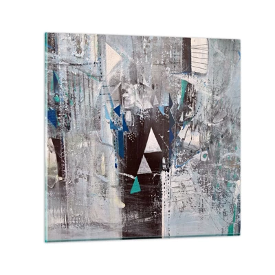 Cuadro sobre vidrio - Impresiones sobre Vidrio - El orden superior de los triángulos - 50x50 cm