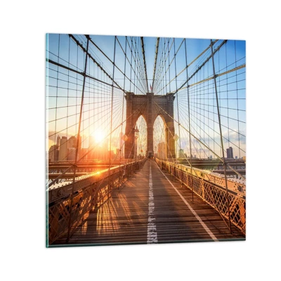 Cuadro sobre vidrio - Impresiones sobre Vidrio - En el puente dorado - 50x50 cm