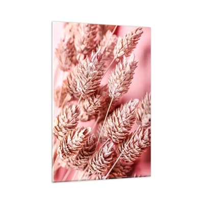 Cuadro sobre vidrio - Impresiones sobre Vidrio - Estructura floral en rosa - 80x120 cm