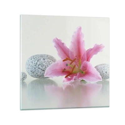 Cuadro sobre vidrio - Impresiones sobre Vidrio - Estudio en rosa, gris y blanco - 50x50 cm