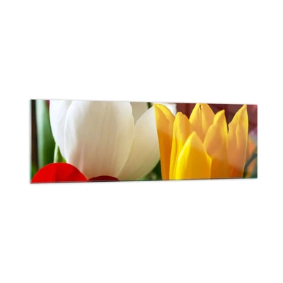 Cuadro sobre vidrio - Impresiones sobre Vidrio - Fiebre del tulipán - 160x50 cm