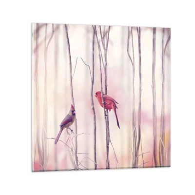 Cuadro sobre vidrio - Impresiones sobre Vidrio - Historia de un bosque rosa - 30x30 cm