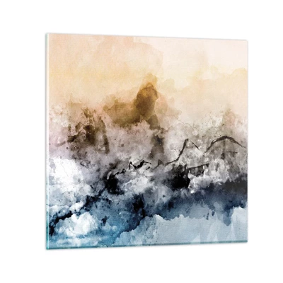 Cuadro sobre vidrio - Impresiones sobre Vidrio - Hundido en una nube de niebla - 30x30 cm