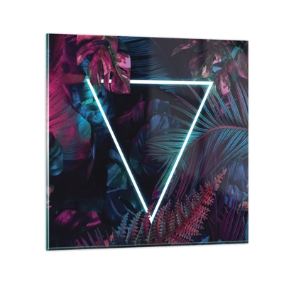 Cuadro sobre vidrio - Impresiones sobre Vidrio - Jardín fluorescente - 40x40 cm