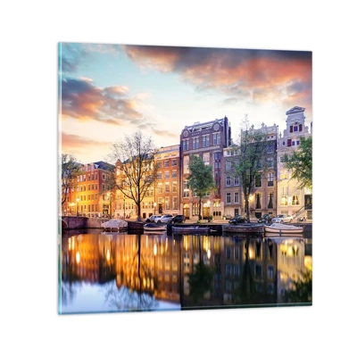 Cuadro sobre vidrio - Impresiones sobre Vidrio - La belleza holandesa, sobria y tranquila - 70x70 cm