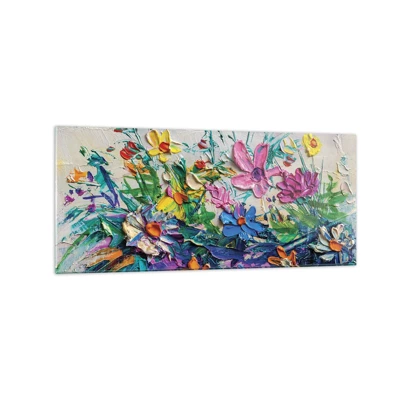 Cuadro sobre vidrio - Impresiones sobre Vidrio - La energía de las flores - 120x50 cm