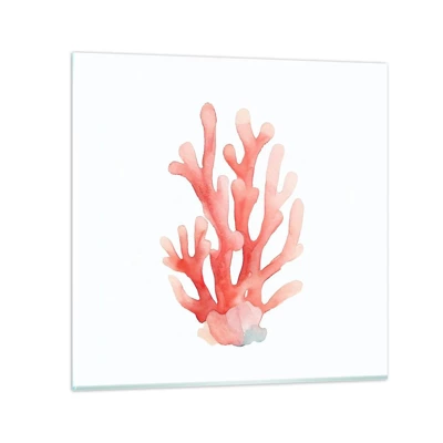 Cuadro sobre vidrio - Impresiones sobre Vidrio - La hermosura del color coral - 70x70 cm