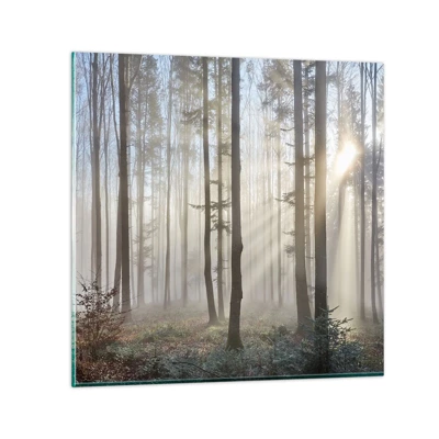 Cuadro sobre vidrio - Impresiones sobre Vidrio - La niebla también está despierta - 70x70 cm