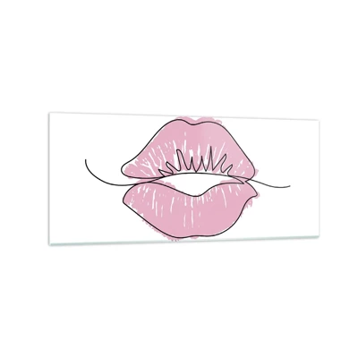 Cuadro sobre vidrio - Impresiones sobre Vidrio - ¿Listo para un beso? - 120x50 cm