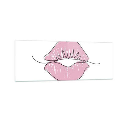 Cuadro sobre vidrio - Impresiones sobre Vidrio - ¿Listo para un beso? - 140x50 cm