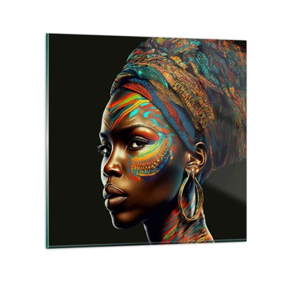 Cuadro sobre vidrio - Impresiones sobre Vidrio - Reina africana - 60x60 cm