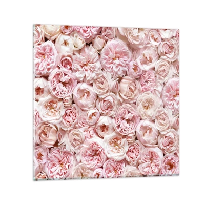 Cuadro sobre vidrio - Impresiones sobre Vidrio - Salpicado de rosas - 30x30 cm