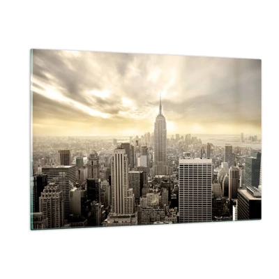 Cuadro sobre vidrio - Impresiones sobre Vidrio - Tejido neoyorquino en tonos grises - 120x80 cm