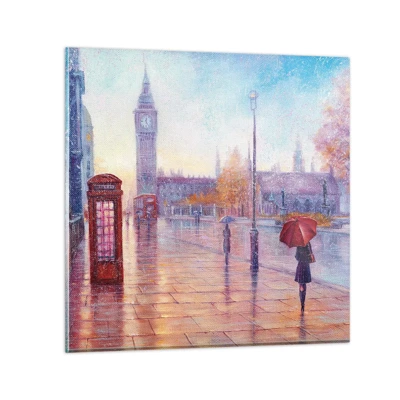 Cuadro sobre vidrio - Impresiones sobre Vidrio - Un día de otoño en Londres - 50x50 cm