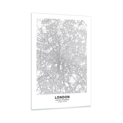 Cuadro sobre vidrio - Impresiones sobre Vidrio - Un mapa del laberinto de Londres - 80x120 cm