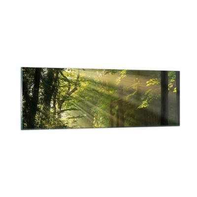 Cuadro sobre vidrio - Impresiones sobre Vidrio - Un momento en el bosque - 90x30 cm