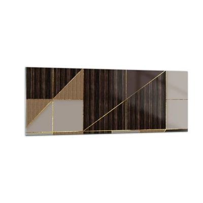 Cuadro sobre vidrio - Impresiones sobre Vidrio - Un mosaico de marrones y dorados - 140x50 cm