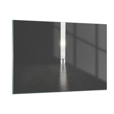 Cuadro sobre vidrio - Impresiones sobre Vidrio - Un paso hacia un futuro brillante - 120x80 cm