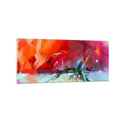 Cuadro sobre vidrio - Impresiones sobre Vidrio - Una explosión de luces y colores - 120x50 cm