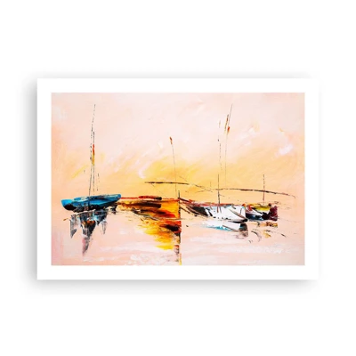 Póster - Atardecer en el puerto deportivo - 70x50 cm