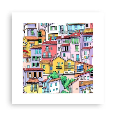 Póster - Ciudad alegre - 30x30 cm