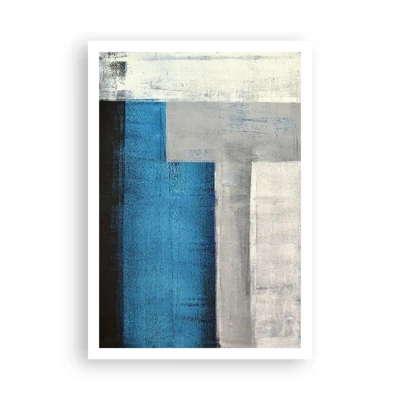 Póster - Composición poética de gris y azul - 70x100 cm