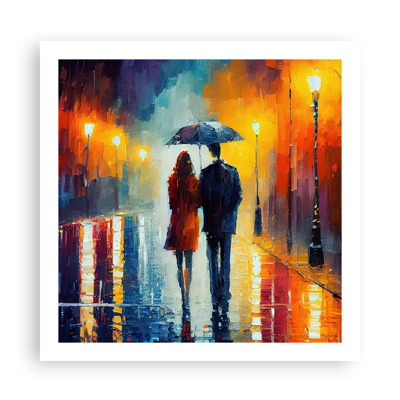 Póster - Juntos en una noche llena de color - 60x60 cm