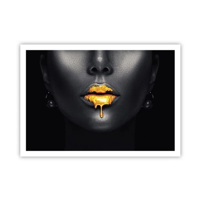 Póster - Labios de oro - 100x70 cm