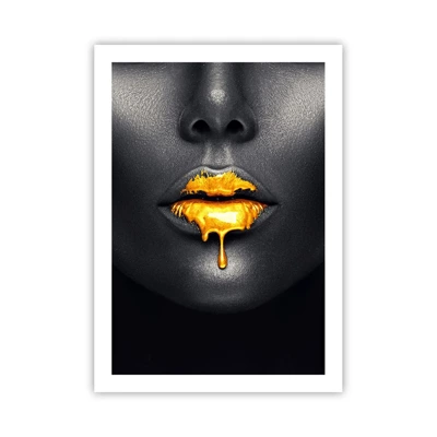 Póster - Labios de oro - 50x70 cm