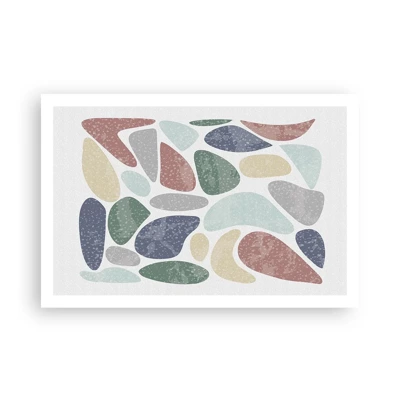 Póster - Mosaico de colores empolvados - 91x61 cm
