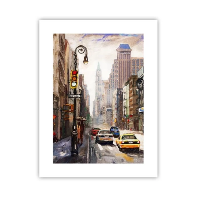 Póster - Nueva York - también colorida bajo la lluvia - 30x40 cm