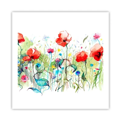 Póster - Un prado en flor en mayo - 60x60 cm