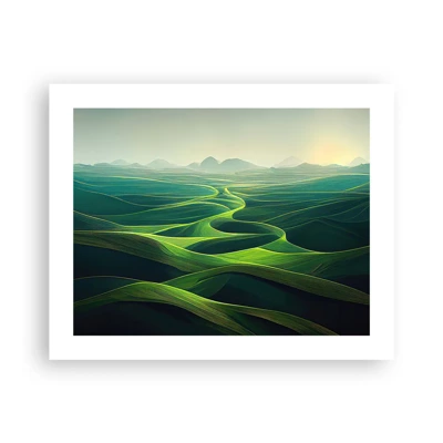 Póster - Valles en tonos verdes - 50x40 cm